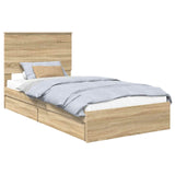 Storage Bed with Drawer Sonoma Oak 100 x 200 cm Engineered Wood 3411238