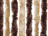 Fly Curtain Beige and Light Brown 100x230 cm Chenille 377368