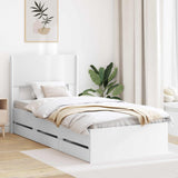 Bed Frame with Storage and Headboard White 75 x 190 cm 3414347