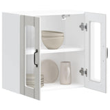 Kitchen Wall Cabinet with Glass Door Lucca High Gloss White Engineered Wood 853909