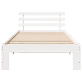 Bed Frame with Headboard White 90 x 190 cm Solid Pine Wood 872633