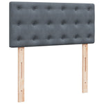ZNTS Box Spring Bed with Mattress Dark Grey 90x200 cm Velvet 3286211