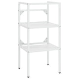 Bathroom Washbasin Frame with Built-in Basin White Iron 3101373