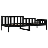 Day Bed without Mattress Black 90x190 cm Single Solid Wood Pine 840375