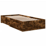 Bed Frame Smoked Oak Engineered Wood 90x200 cm Bed Frame 3280430