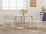 Dining Chair 2 pcs White Solid Rubber Wood 42020507