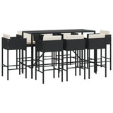 Garden Bar Set Black Poly Rattan Standard Footrest 3203937