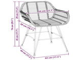 Dining Chair 2 pcs Rattan and Iron Black 55 x 50 x 74 cm 42011557