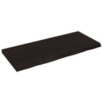 Table Top Dark Brown 140x60x cm Treated Solid Wood Oak 3156445