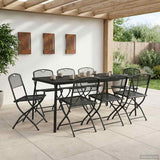 Outdoor Furniture Set Folding 7 pcs Anthracite Iron and Steel 3422898