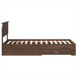 Bed Frame Brown Oak and Silver 75 x 190 cm Engineered Wood 3408332