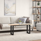 ZNTS Coffee Table O-Frame 110x40x45 cm Solid Wood Pine and Steel 3282667