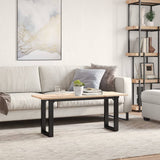 Coffee Table O-Frame 110x40x45 cm Solid Wood Pine and Steel 3282667
