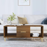 Coffee Table Brown Oak 102x50x40 cm Engineered Wood 817527