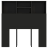 Headboard Cabinet Black Engineered Wood 100x19x103.5 cm 811845