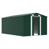 Garden Shed Green Galvanised Steel Large Sliding Doors 143344