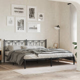 Metal Replace Headboard Black 200 cm 376166
