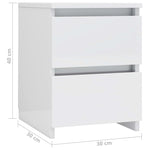 ZNTS Bedside Cabinets 2 pcs High Gloss White 30x30x40 cm Engineered Wood 800526
