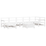 8 Piece Garden Sofa Set White Solid Wood Pine 3250633