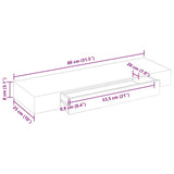 White MDF Floating Wall Display Shelf 1 Drawer Book/DVD Storage 242188
