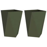 Planter 2 pcs Olive Green 50 x 50 x 75 cm Steel 883801