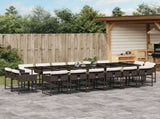 17 Piece Garden Dining Set with Cushions Brown Poly Rattan 3211425