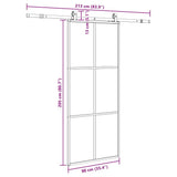Sliding Door with Hardware Set Black 90x205 cm ESG Glass 3375925