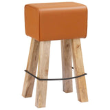 Bar Stool 2 pcs Brown 44 x 33 x 74 cm Real Leather 42042122