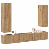 4 Piece TV Cabinet Set Wall-mounted Artisan Oak Engineered Wood 3329154