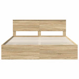 Bed Frame Sonoma Oak 180 x 200 cm Engineered Wood 3408825