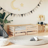 Kids Bed Frame with Drawers 70x140 cm Solid Wood Pine 834441