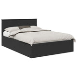 Bed Frame with Headboard Black 140 x 190 cm Engineered Wood 3408663