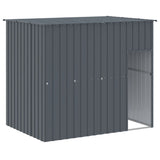 Dog House with Run Anthracite 214x457x181 cm Galvanised Steel 3189120