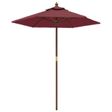 Garden Parasol with Wooden Pole Bordeaux Red 196x231 cm 363163