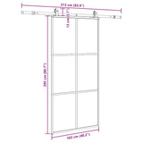 Sliding Door with Hardware Set Black 102x205 cm ESG Glass 3375926