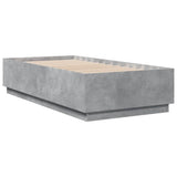Bed Frame with LED without Mattress Concrete Grey 90x190 cm Single 3209663