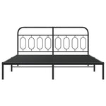 Metal Bed Frame without Mattress with Headboard Black 180x200cm 377121
