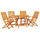 Garden Dining Set Folding 5 pcs Brown Solid Acacia Wood 3375701