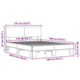 Bed Frame without Mattress Sonoma Oak 135x190 cm Double 3280208