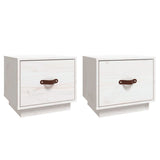 Bedside Cabinets 2 pcs White 40x34x35 cm Solid Wood Pine 818288