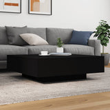 ZNTS Coffee Table with LED Lights Black 100x100x31 cm 836603