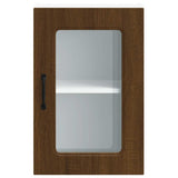 Kitchen Wall Cabinet with Glass Door Kalmar Brown Oak Engineered Wood 853534