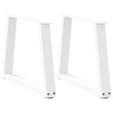 ZNTS Dining Table Legs V-Shape 2 pcs White 60x cm Steel 4012553