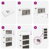 Stackable Storage Box with Wheels 4-Tier 28 L 48x29.5x112.5 cm 4012371