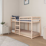 ZNTS Bunk Bed without Mattress 75x190 cm Small Single Solid Wood Pine 821659