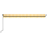Manual Retractable Awning with LED 500x300 cm Yellow and White 3069143