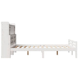 Bookcase Bed without Mattress White 140x200cm Solid Wood Pine 3322264