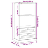 Bookcase VIGO White 60x35x114.5 cm Solid Wood Pine 353185
