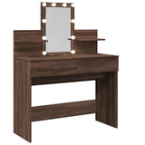 Dressing Table with LED Brown Oak 100x40x130 cm 848205