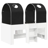 Bed with Tunnel 4 pcs White and Black Engineered Wood 3423490
